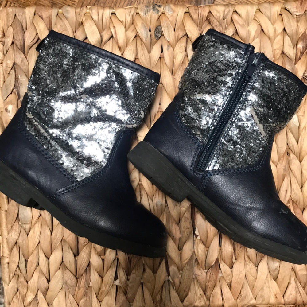 Navy Blue Carters Sparkle Boots